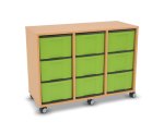 Flexeo Regal, 3 Reihen, 9 große Boxen, Mittelwand 4094 (Zoom)