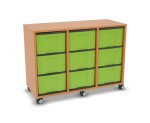 Flexeo Regal, 3 Reihen, 9 große Boxen, Mittelwand 4094 (Zoom)
