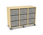 Flexeo Regal, 3 Reihen, 9 große Boxen, Mittelwand 4096 (Zoom)