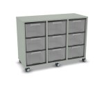 Flexeo Regal, 3 Reihen, 9 große Boxen, Mittelwand 4096 (Zoom)
