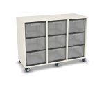 Flexeo Regal, 3 Reihen, 9 große Boxen, Mittelwand 4096 (Zoom)