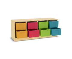 Flexeo Regal, 4 Reihen, 8 groe Boxen, Mittelwand