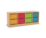 Flexeo Regal, 4 Reihen, 8 große Boxen, Mittelwand 4091 (Zoom)