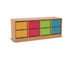 Flexeo Regal, 4 Reihen, 8 große Boxen, Mittelwand 4091 (Zoom)