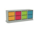 Flexeo Regal, 4 Reihen, 8 große Boxen, Mittelwand 4091 (Zoom)