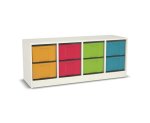 Flexeo Regal, 4 Reihen, 8 große Boxen, Mittelwand 4091 (Zoom)