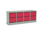 Flexeo Regal, 4 Reihen, 8 große Boxen, Mittelwand 4092 (Zoom)