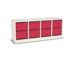 Flexeo Regal, 4 Reihen, 8 große Boxen, Mittelwand 4092 (Zoom)