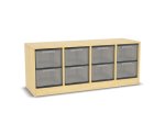Flexeo Regal, 4 Reihen, 8 große Boxen, Mittelwand 4096 (Zoom)