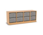 Flexeo Regal, 4 Reihen, 8 große Boxen, Mittelwand 4096 (Zoom)