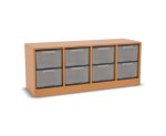 Flexeo Regal, 4 Reihen, 8 große Boxen, Mittelwand 4096 (Zoom)