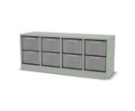 Flexeo Regal, 4 Reihen, 8 große Boxen, Mittelwand 4096 (Zoom)