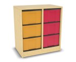 Flexeo Regal, 2 Reihen, 6 groe Boxen, Mittelwand