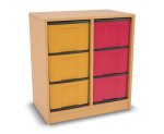 Flexeo Regal, 2 Reihen, 6 große Boxen, Mittelwand 4091 (Zoom)