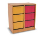 Flexeo Regal, 2 Reihen, 6 große Boxen, Mittelwand 4091 (Zoom)