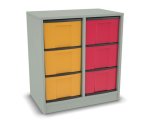 Flexeo Regal, 2 Reihen, 6 große Boxen, Mittelwand 4091 (Zoom)