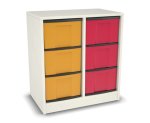 Flexeo Regal, 2 Reihen, 6 große Boxen, Mittelwand 4091 (Zoom)