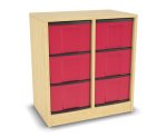 Flexeo Regal, 2 Reihen, 6 große Boxen, Mittelwand 4092 (Zoom)