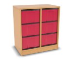 Flexeo Regal, 2 Reihen, 6 große Boxen, Mittelwand 4092 (Zoom)