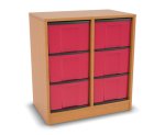 Flexeo Regal, 2 Reihen, 6 große Boxen, Mittelwand 4092 (Zoom)