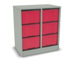 Flexeo Regal, 2 Reihen, 6 große Boxen, Mittelwand 4092 (Zoom)