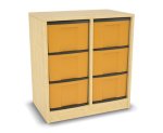 Flexeo Regal, 2 Reihen, 6 große Boxen, Mittelwand 4093 (Zoom)