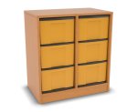 Flexeo Regal, 2 Reihen, 6 große Boxen, Mittelwand 4093 (Zoom)
