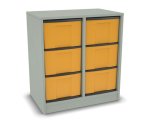 Flexeo Regal, 2 Reihen, 6 große Boxen, Mittelwand 4093 (Zoom)