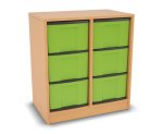 Flexeo Regal, 2 Reihen, 6 große Boxen, Mittelwand 4094 (Zoom)