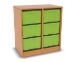 Flexeo Regal, 2 Reihen, 6 große Boxen, Mittelwand 4094 (Zoom)