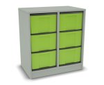 Flexeo Regal, 2 Reihen, 6 große Boxen, Mittelwand 4094 (Zoom)