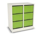 Flexeo Regal, 2 Reihen, 6 große Boxen, Mittelwand 4094 (Zoom)