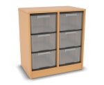 Flexeo Regal, 2 Reihen, 6 große Boxen, Mittelwand 4096 (Zoom)