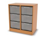Flexeo Regal, 2 Reihen, 6 große Boxen, Mittelwand 4096 (Zoom)