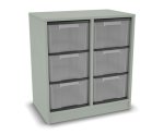 Flexeo Regal, 2 Reihen, 6 große Boxen, Mittelwand 4096 (Zoom)