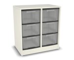 Flexeo Regal, 2 Reihen, 6 große Boxen, Mittelwand 4096 (Zoom)
