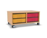 Flexeo Regal, 2 Reihen, 4 kleine Boxen, Mittelwand 4091 (Zoom)