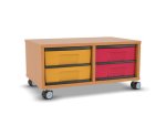 Flexeo Regal, 2 Reihen, 4 kleine Boxen, Mittelwand 4091 (Zoom)