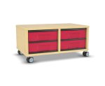 Flexeo Regal, 2 Reihen, 4 kleine Boxen, Mittelwand 4092 (Zoom)