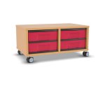 Flexeo Regal, 2 Reihen, 4 kleine Boxen, Mittelwand 4092 (Zoom)
