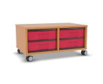 Flexeo Regal, 2 Reihen, 4 kleine Boxen, Mittelwand 4092 (Zoom)