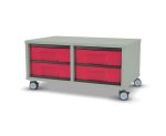 Flexeo Regal, 2 Reihen, 4 kleine Boxen, Mittelwand 4092 (Zoom)