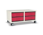 Flexeo Regal, 2 Reihen, 4 kleine Boxen, Mittelwand 4092 (Zoom)