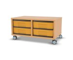 Flexeo Regal, 2 Reihen, 4 kleine Boxen, Mittelwand 4093 (Zoom)