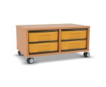 Flexeo Regal, 2 Reihen, 4 kleine Boxen, Mittelwand 4093 (Zoom)