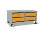 Flexeo Regal, 2 Reihen, 4 kleine Boxen, Mittelwand 4093 (Zoom)
