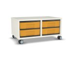 Flexeo Regal, 2 Reihen, 4 kleine Boxen, Mittelwand 4093 (Zoom)