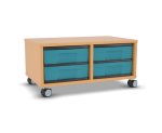 Flexeo Regal, 2 Reihen, 4 kleine Boxen, Mittelwand 4095 (Zoom)