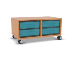 Flexeo Regal, 2 Reihen, 4 kleine Boxen, Mittelwand 4095 (Zoom)