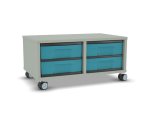 Flexeo Regal, 2 Reihen, 4 kleine Boxen, Mittelwand 4095 (Zoom)